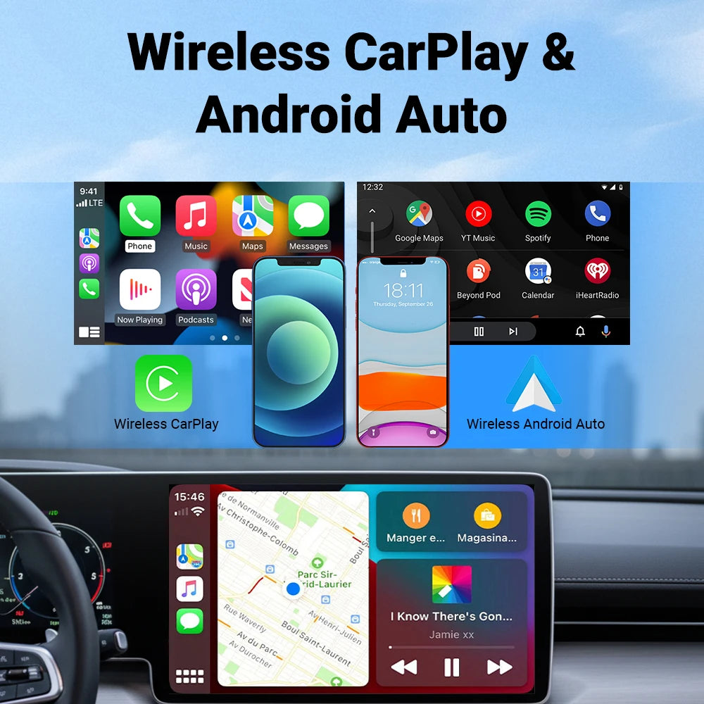 מתאם אלחוטי מהיר 2‑ב‑1 ל‑CarPlay ו‑Android Auto – XUDA Wi‑Fi 6